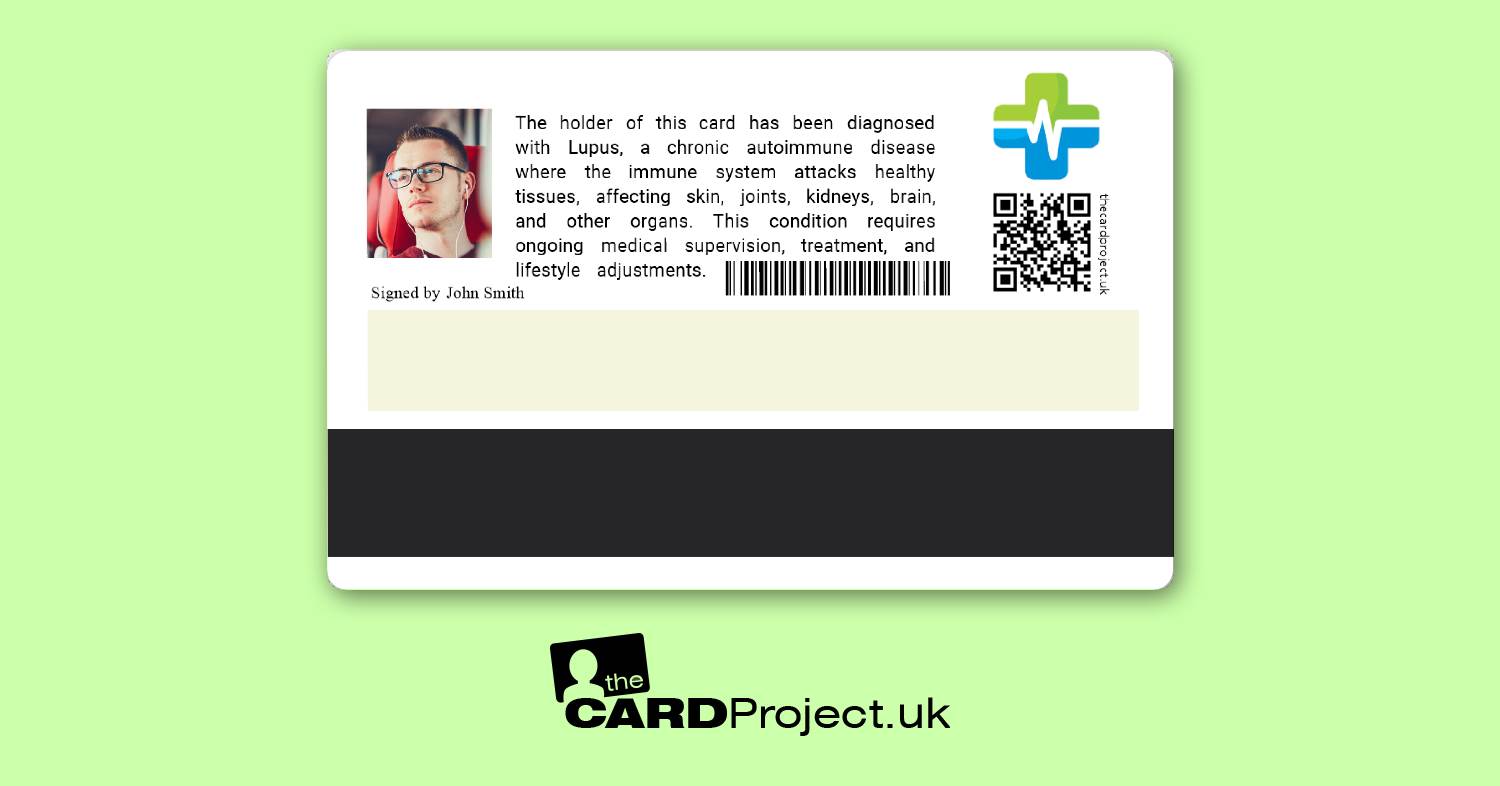 Lupus Premium Photo Medical ID Card (REAR)